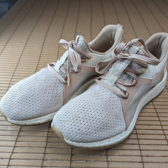 Adidas Pure Boost X Womens Size 9 Athletic Running Shoes Tan Pink BB6092 - Picture 2 of 11